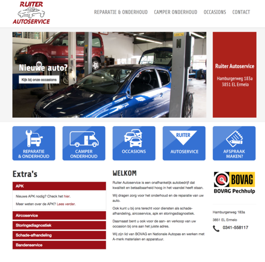 Website Ruiter Autoservice door Magisch Grafisch